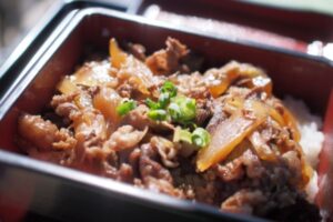 牛丼のお弁当の持って行き方